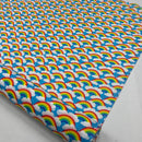 Rainbow In Clouds Polycotton Dress Fabric 45", Turquoise - Bull Ring Fabrics