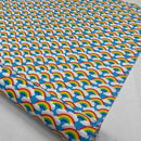 Rainbow in Clouds Polycotton Fabric 45", Sky Blue - Bull Ring Fabrics