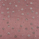 Red Mesh Tulle Net Fabric Metallic Silver Floral Sheer Dress Craft Material - Bull Ring Fabrics