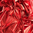Red Metallic Foil Fabric Shiny Stretch Material Costume Craft Dressmaking 45" - Bull Ring Fabrics