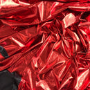 Red Metallic Foil Fabric Shiny Stretch Material Costume Craft Dressmaking 45" - Bull Ring Fabrics