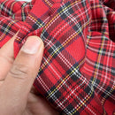 Red Royal Stewart Tartan Small Check Polyviscose Fabric 150cm - Bull Ring Fabrics
