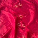 Red Taffeta Fabric Floral Sequins Embroidery Dress Material 60" - Bull Ring Fabrics
