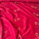 Red Taffeta Fabric Floral Sequins Embroidery Dress Material 60" - Bull Ring Fabrics