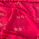 Red Taffeta Fabric Floral Sequins Embroidery Dress Material 60" - Bull Ring Fabrics