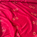 Red Taffeta Fabric Floral Sequins Embroidery Dress Material 60" - Bull Ring Fabrics