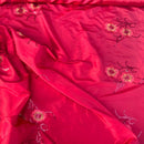 Red Taffeta Fabric Floral Sequins Embroidery Dress Material 60" - Bull Ring Fabrics