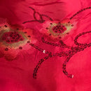 Red Taffeta Fabric Floral Sequins Embroidery Dress Material 60" - Bull Ring Fabrics