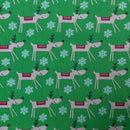 Reindeers Snowflake Print Xmas Polycotton Fabric 45" - Bull Ring Fabrics