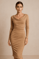 Rib Jersey Stretch Dress Fabric 140cm, Skin/Nude - Bull Ring Fabrics