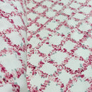 Rose & Hubble 100% Cotton Poplin Fabric Pink Floral Trellis Dress Craft Quilting - Bull Ring Fabrics