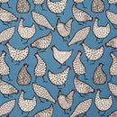 Rose Hubble Chicken Print Cotton Fabric Sewing Craft Quilting 45", Copen - Bull Ring Fabrics