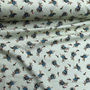 Rose & Hubble Peter Rabbit Cotton Poplin Fabric Bunny & Carrot Dressmaking 45", Green - Bull Ring Fabrics
