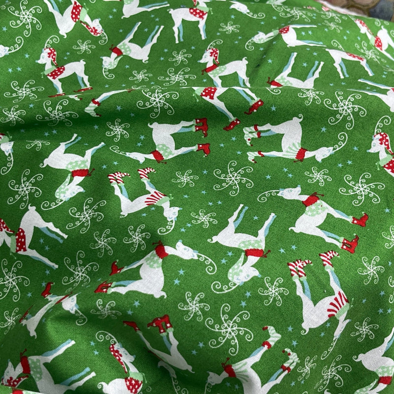 Rudolph Reindeer 100% Cotton Xmas Craft Dress Fabric 54" - Bull Ring Fabrics