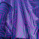 Cerise Pink Chevron Printed Chiffon Fabric Dress Scarf Hijab 60", Navy Blue