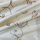 Cream Paisley Embroidered Taffeta Fabric Sequins Floral Bride Dress Material 60"