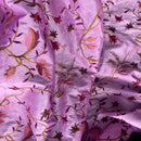 Pink Italian Taffeta Fabric Paradise Floral Embroidered Bridal Dress 60"