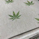 Digital Printed Cotton Linen Fabric, Hemp Leaf
