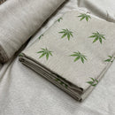 Digital Printed Cotton Linen Fabric, Hemp Leaf