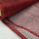 Metallic Lurex Dress Net Tulle Fabric 54" Red