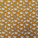 27m Wholesale White Chicken/Hen Rose & Hubble Cotton Poplin Fabric 45", Ochre
