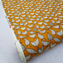 27m Wholesale White Chicken/Hen Rose & Hubble Cotton Poplin Fabric 45", Ochre