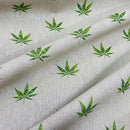 Digital Printed Cotton Linen Fabric, Hemp Leaf