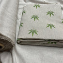 Digital Printed Cotton Linen Fabric, Hemp Leaf