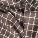 Schwarzer Tweed-Wollmischstoff mit Hahnentrittmuster, Blau