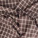 Schwarzer Tweed-Wollmischstoff mit Hahnentrittmuster, Blau