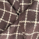 Schwarzer Tweed-Wollmischstoff mit Hahnentrittmuster, Blau