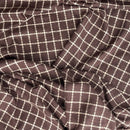 Schwarzer Tweed-Wollmischstoff mit Hahnentrittmuster, Blau
