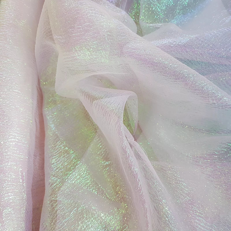 Iridescent Organza Two-Tone Pearl Mermaid Dress Costumes Fabric 112cm