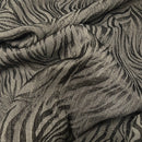 Safari Streak Upholstery Curtain Brocade Fabric 140cm, Brown - Bull Ring Fabrics