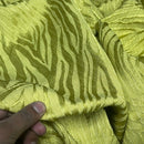 Safari Streak Upholstery Curtain Brocade Fabric 140cm, Lime Green - Bull Ring Fabrics