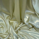 Shimmer Foil Satin Fabric Drape Flow Dress Decor Craft Material 60" Champagne Gold - Bull Ring Fabrics