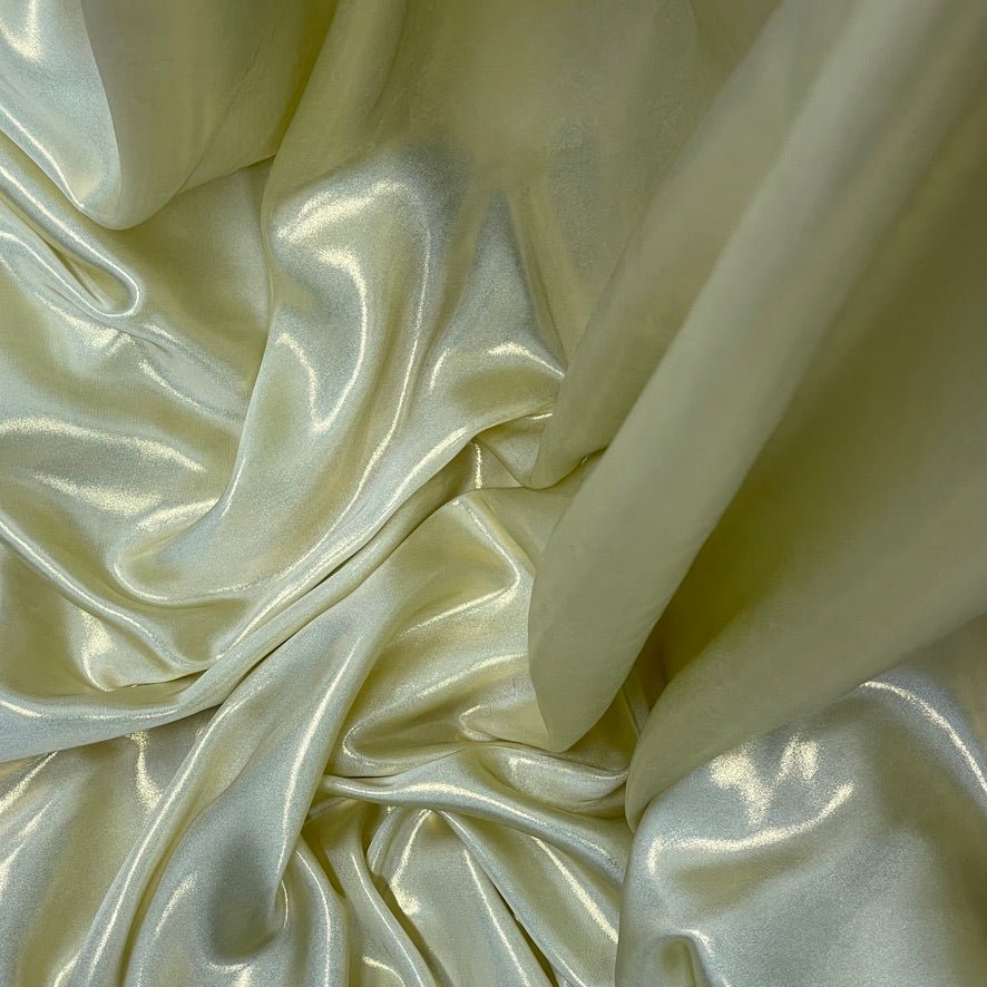 Shimmer Foil Satin Fabric Drape Flow Dress Decor Craft Material 60" Champagne Gold - Bull Ring Fabrics
