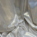 Shimmer Foil Satin Fabric Drape Flow Dress Decor Craft Material 60" Ivory Shot Gold - Bull Ring Fabrics