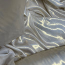 Shimmer Foil Satin Fabric Drape Flow Dress Decor Craft Material 60" Ivory Shot Gold - Bull Ring Fabrics