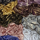 Shimmer Foil Satin Fabric Drape Flow Dress Decor Craft Material 60" Ivory Shot Gold - Bull Ring Fabrics