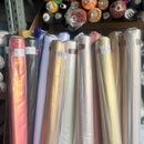 Shimmer Foil Satin Fabric Drape Flow Dress Decor Craft Material 60" Ivory Shot Gold - Bull Ring Fabrics