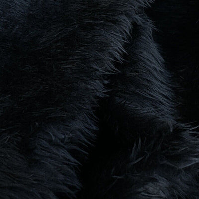 Short Pile Fun Faux Fur Fabric Crafts Toys Furry Material 150cm - Black - Bull Ring Fabrics