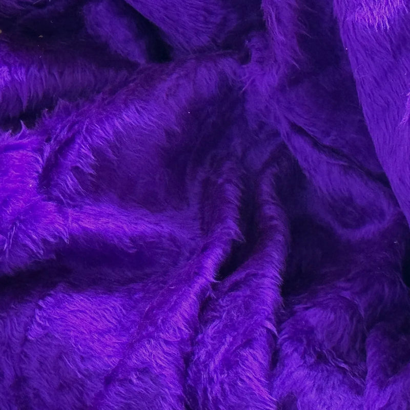 Short Pile Fun Faux Fur Fabric Crafts Toys Furry Material 150cm - Purple - Bull Ring Fabrics