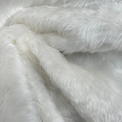 Short Pile Fun Faux Fur Fabric Crafts Toys Furry Material 150cm - White - Bull Ring Fabrics