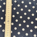 Silky Satin Beige Mini Polka Dot Spots Dress Fabric 60" Black - Bull Ring Fabrics