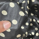 Silky Satin Beige Mini Polka Dot Spots Dress Fabric 60" Black - Bull Ring Fabrics