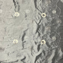 Silver Grey Embroidered Taffeta Fabric Circle Pattern 150cm - Bull Ring Fabrics