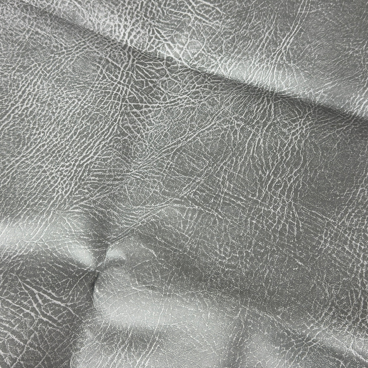 Silver grey faux leather showing crackled vintage grain - image 2