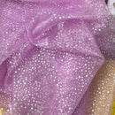 Silver Metallic Stars Organza Fabric 150cm, Pink - Bull Ring Fabrics