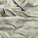 Spotted Circles Curtain Brocade Upholstery Fabric 140cm, Green - Bull Ring Fabrics